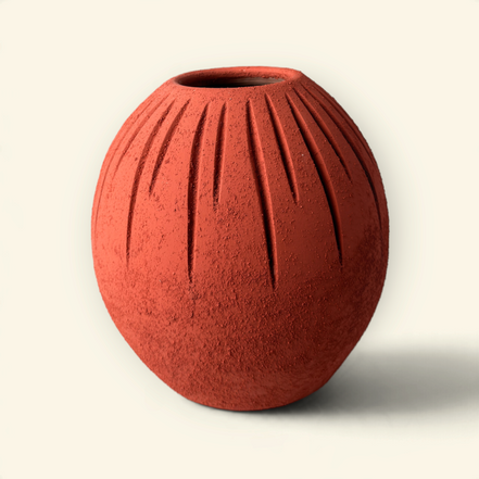 Terra Orb Ceramic Vase Duo
