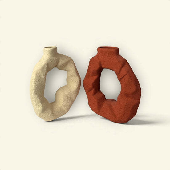 Sol Ring Ceramic Vase Duo