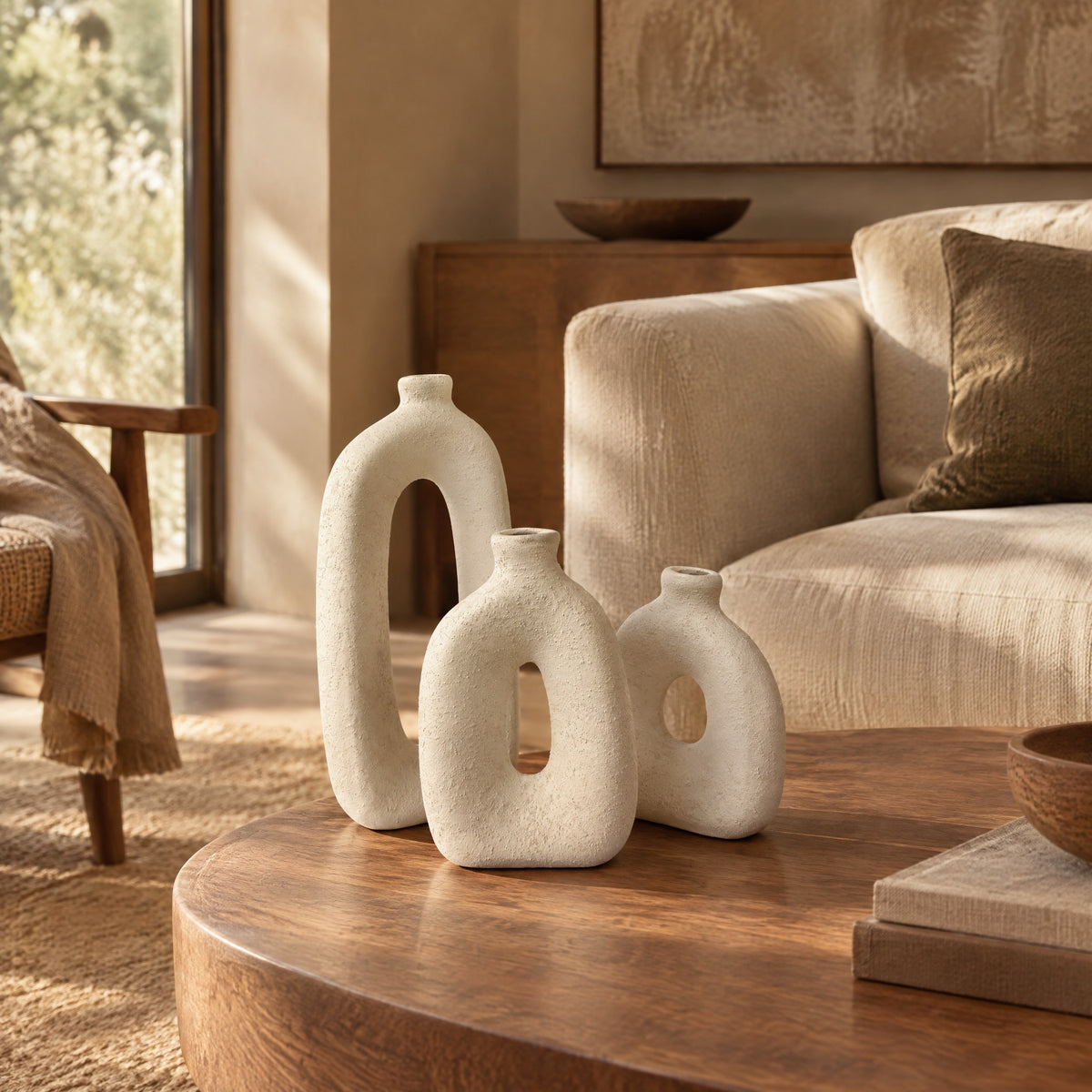 Arch Loop Ceramic Vase Trio