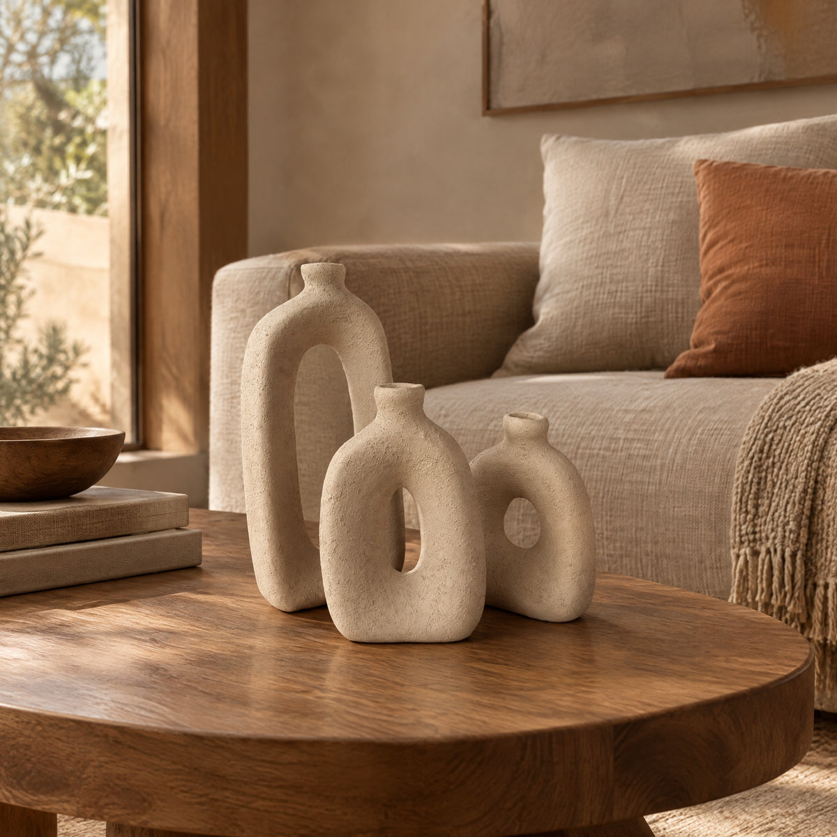 Arch Loop Ceramic Vase Trio