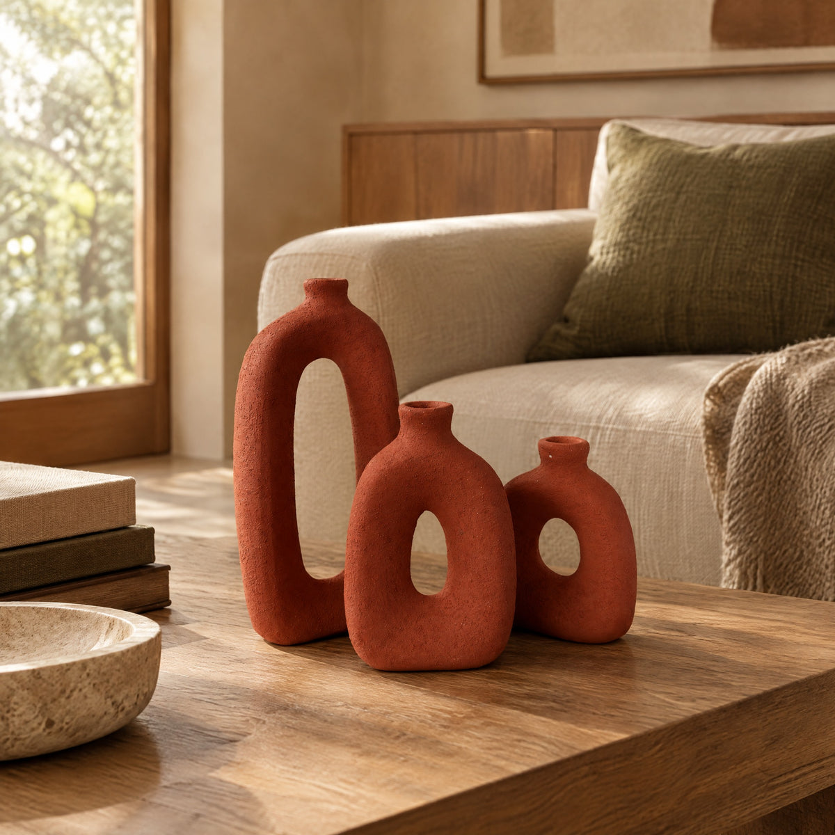 Arch Loop Ceramic Vase Trio