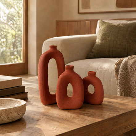 Arch Loop Ceramic Vase Trio