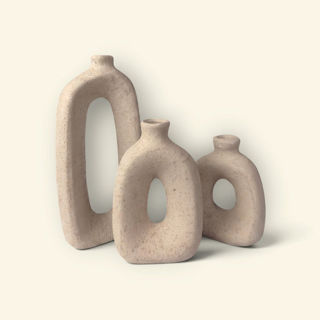 Arch Loop Ceramic Vase Trio