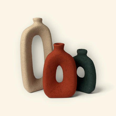 Arch Loop Ceramic Vase Trio