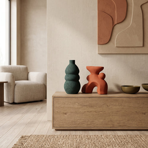 Cloud & Moss Sculptural Vase Duo