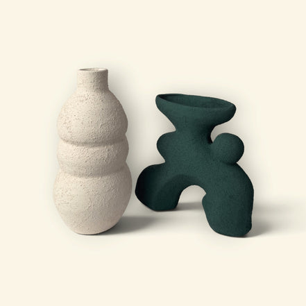 Cloud Moss Sculptural Vase Duo