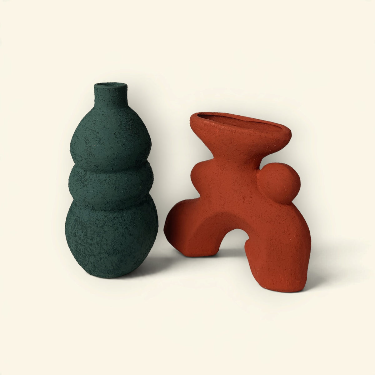 Cloud Moss Sculptural Vase Duo