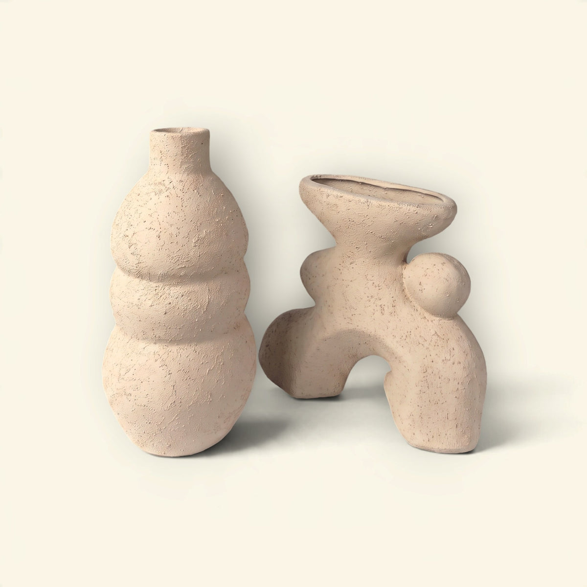 Cloud Moss Sculptural Vase Duo
