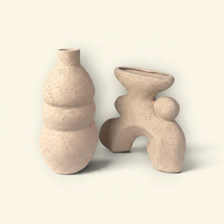 Cloud Moss Sculptural Vase Duo