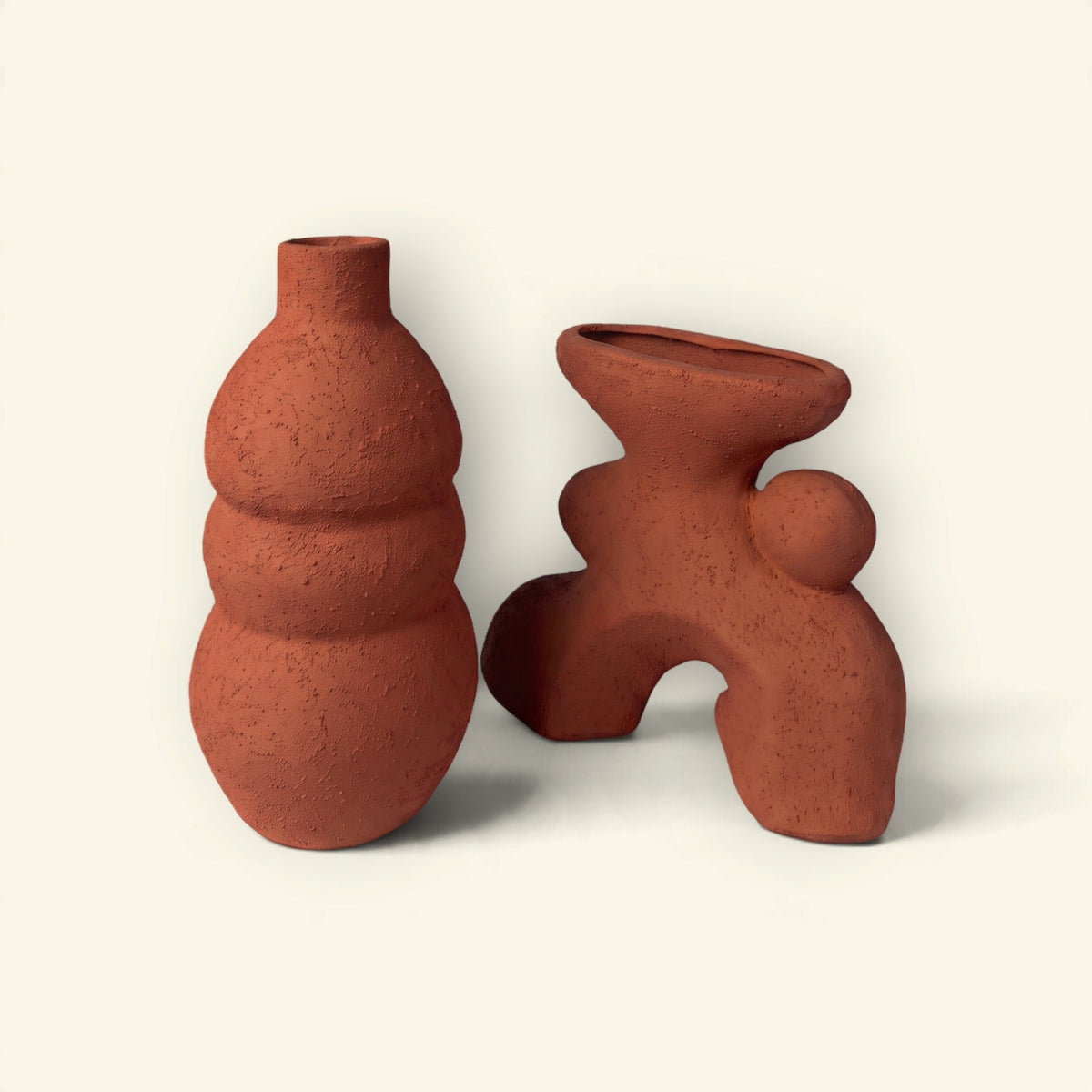 Cloud Moss Sculptural Vase Duo