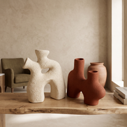 Branch & Twin-Neck Vase Duo