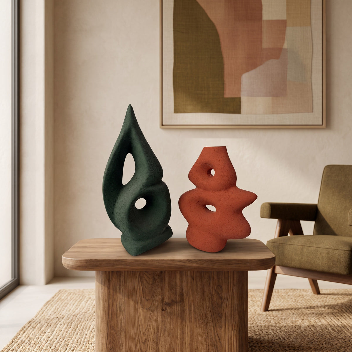 Ember & Pine Sculptural Decor Duo