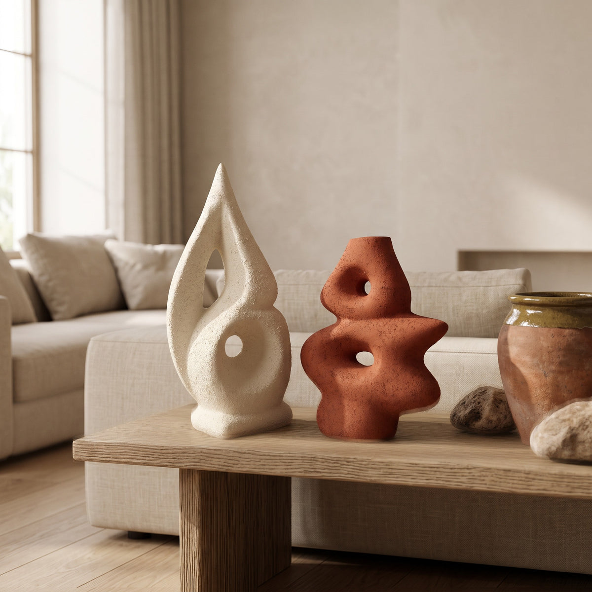 Ember & Pine Sculptural Decor Duo