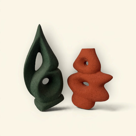 Ember Pine Sculptural Decor Duo