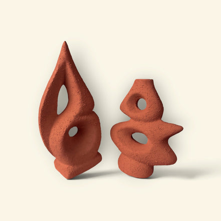 Ember Pine Sculptural Decor Duo