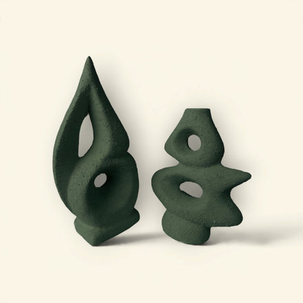 Ember Pine Sculptural Decor Duo