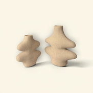 Fern Wave Ceramic Vase Duo