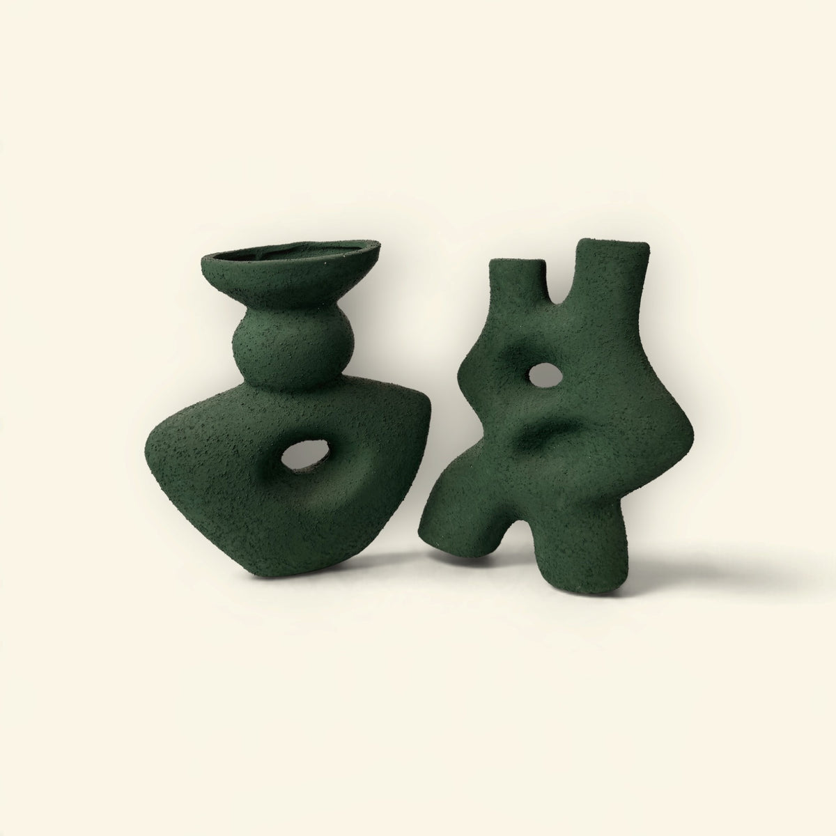Forest Sculpt Ceramic Vase Duo