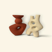 Forest Sculpt Ceramic Vase Duo