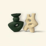 Forest Sculpt Ceramic Vase Duo