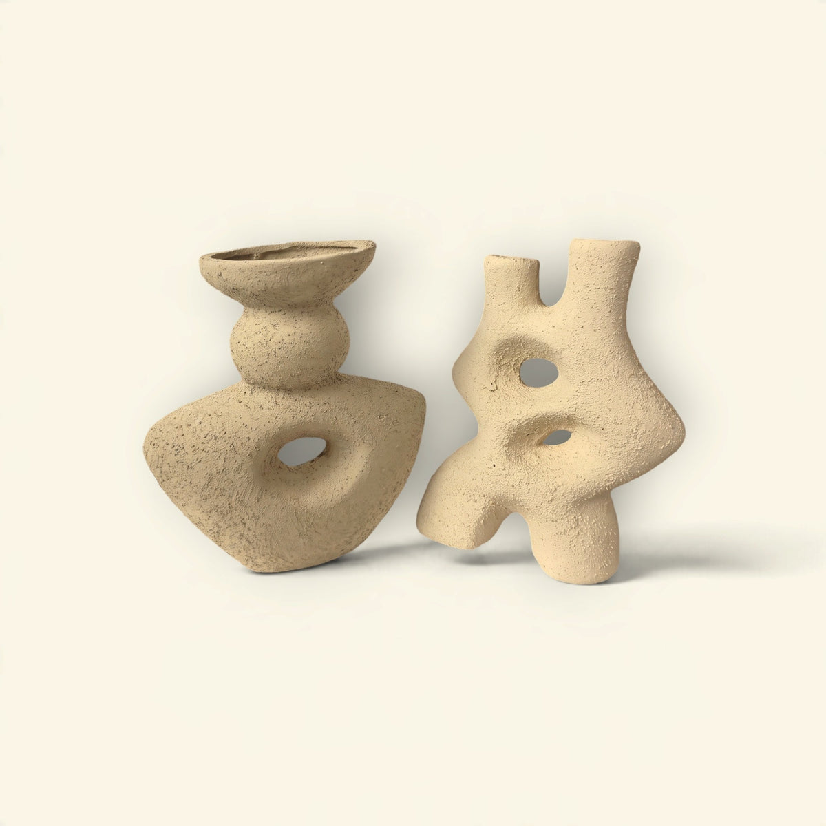 Forest Sculpt Ceramic Vase Duo