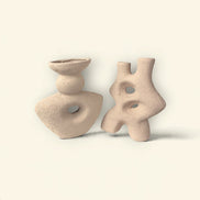 Forest Sculpt Ceramic Vase Duo