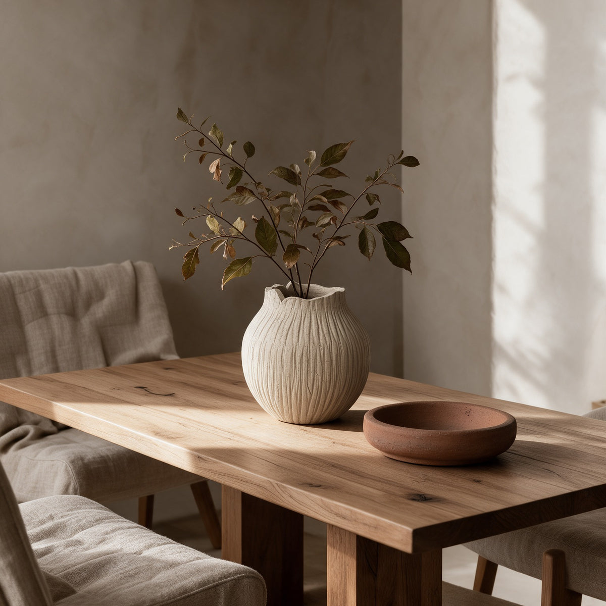 Lotus Fluted Ceramic Vase