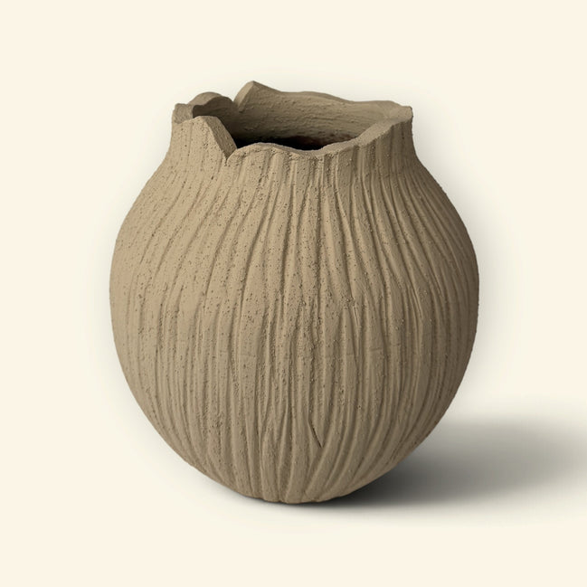 Lotus Fluted Ceramic Vase