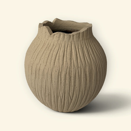 Lotus Fluted Ceramic Vase