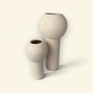 Luna Pedestal Ceramic Vase Duo
