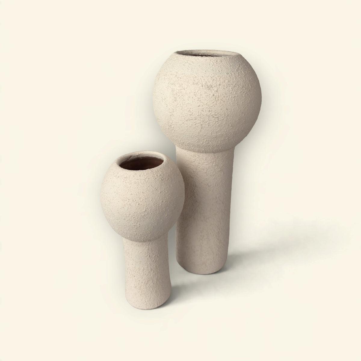 Luna Pedestal Ceramic Vase Duo