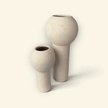 Luna Pedestal Ceramic Vase Duo