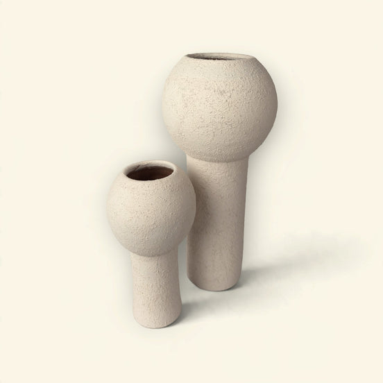 Luna Pedestal Ceramic Vase Duo