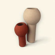 Luna Pedestal Ceramic Vase Duo
