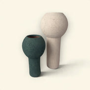 Luna Pedestal Ceramic Vase Duo