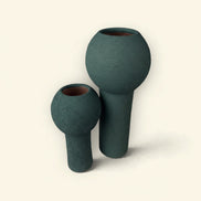 Luna Pedestal Ceramic Vase Duo