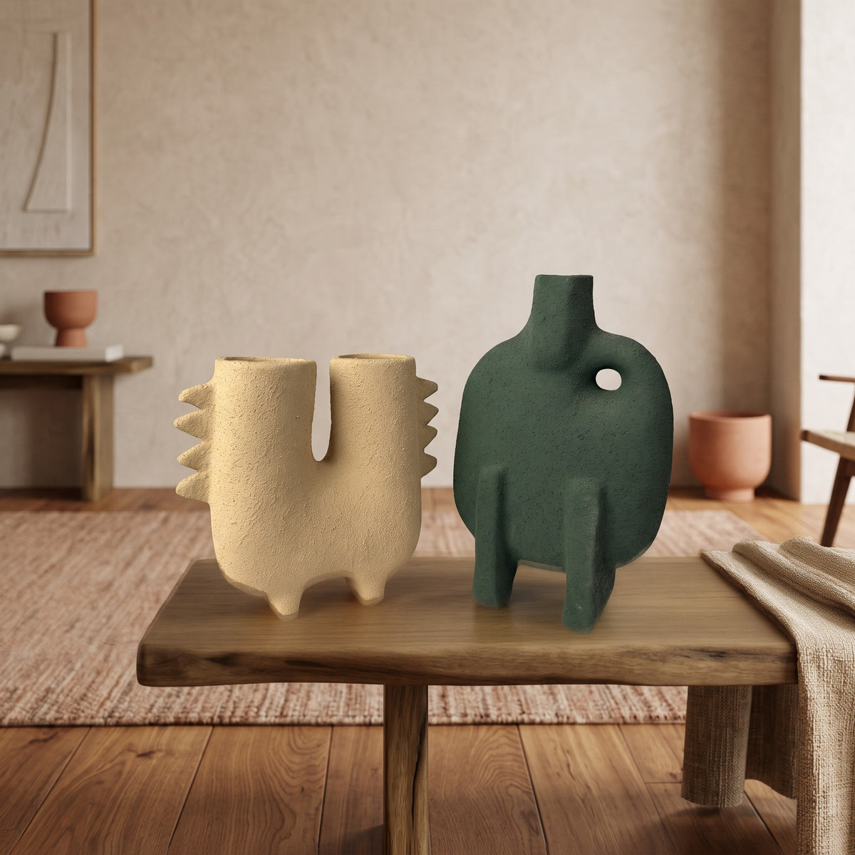 Saguaro Twin-Neck Sculptural Vase