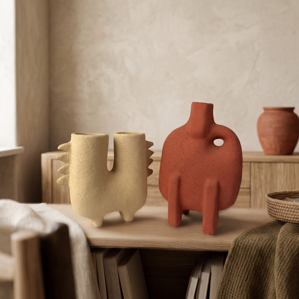Saguaro Twin-Neck Sculptural Vase