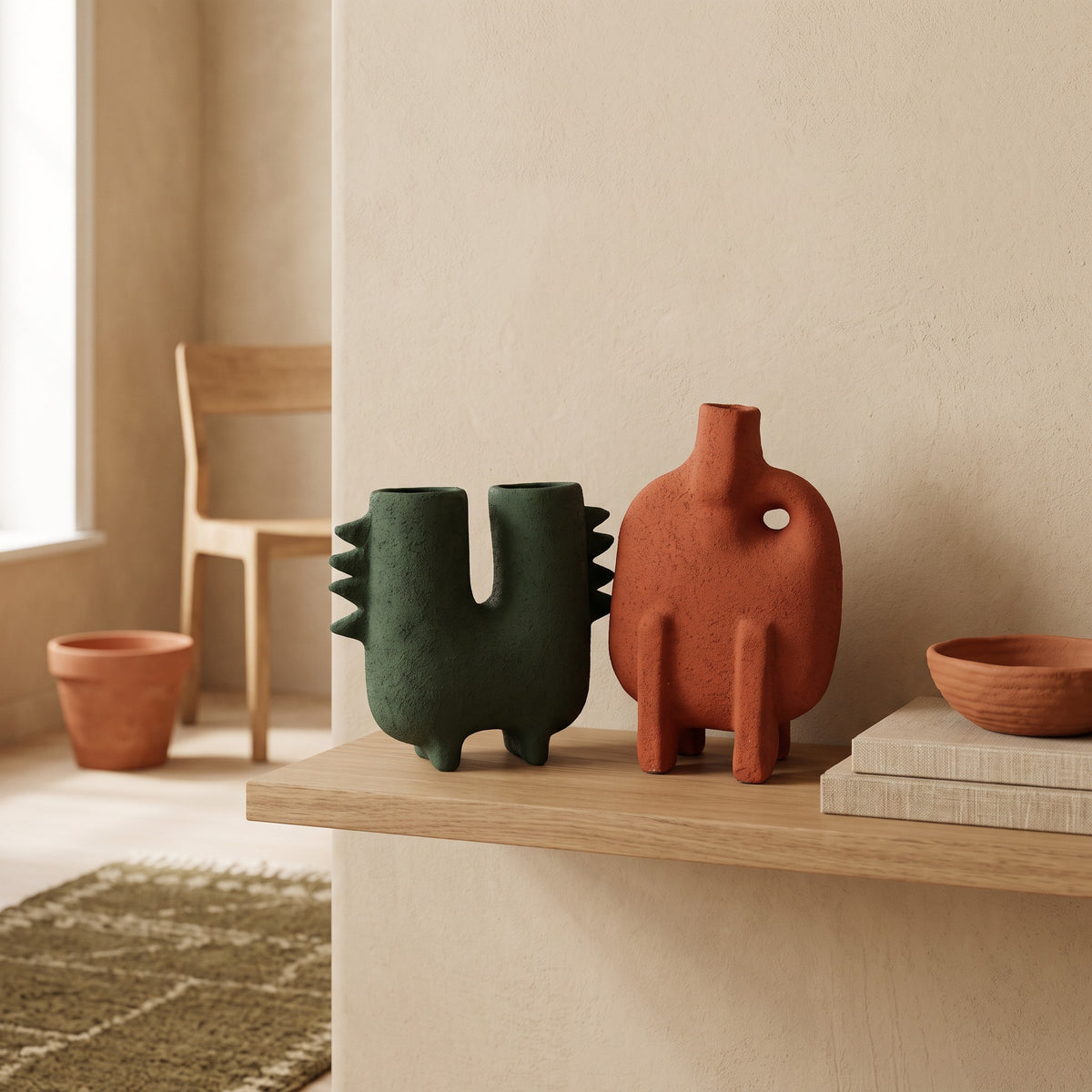 Saguaro Twin-Neck Sculptural Vase
