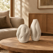 Sandstone Dune Ceramic Vase Duo