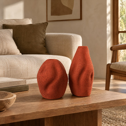 Sandstone Dune Ceramic Vase Duo