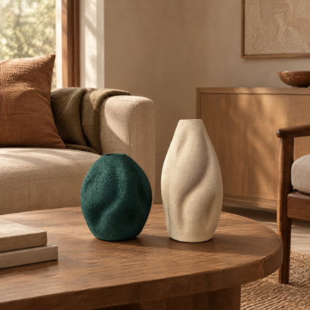 Sandstone Dune Ceramic Vase Duo