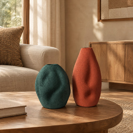 Sandstone Dune Ceramic Vase Duo