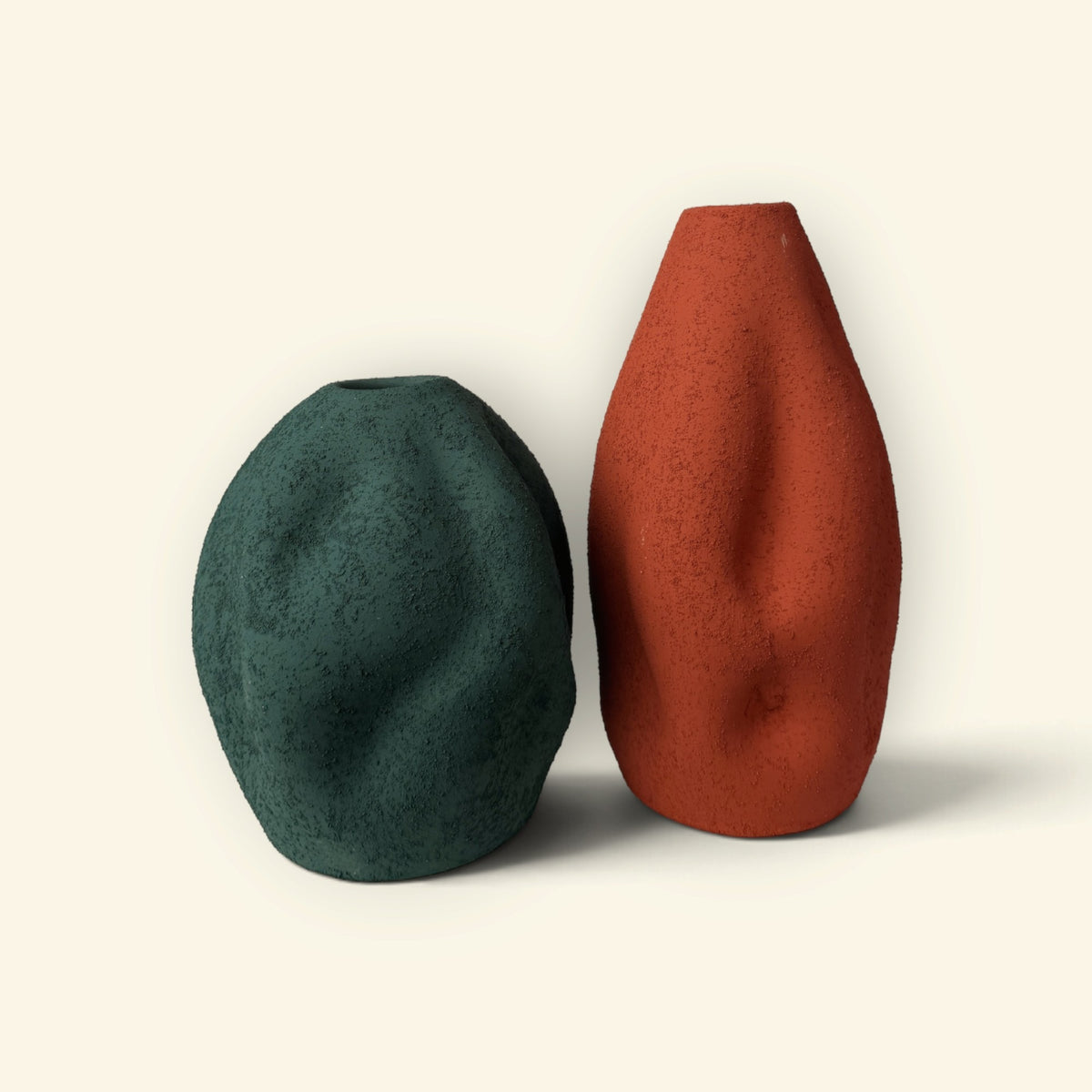 Sandstone Dune Ceramic Vase Duo