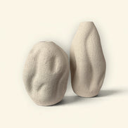 Sandstone Dune Ceramic Vase Duo