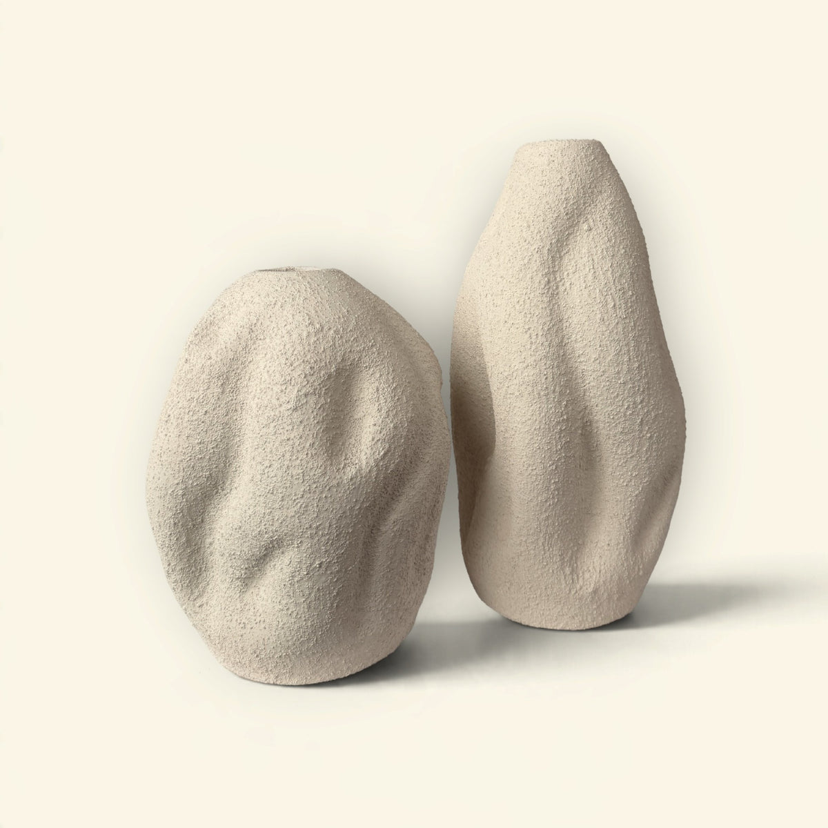 Sandstone Dune Ceramic Vase Duo