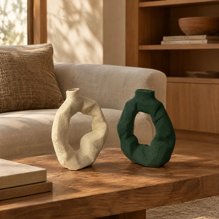 Sol Ring Ceramic Vase Duo