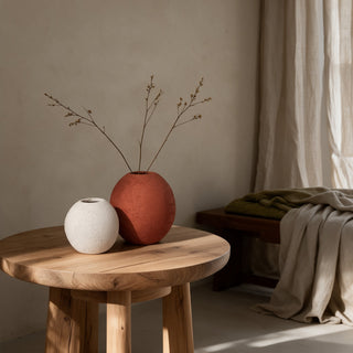 Terra Orb Ceramic Vase Duo