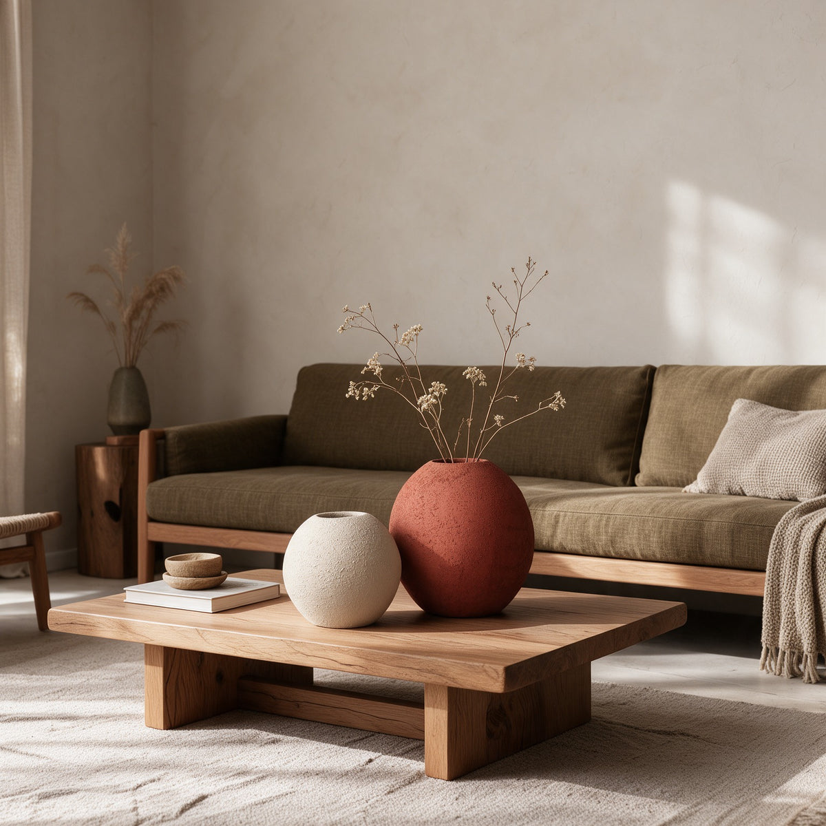 Terra Orb Ceramic Vase Duo