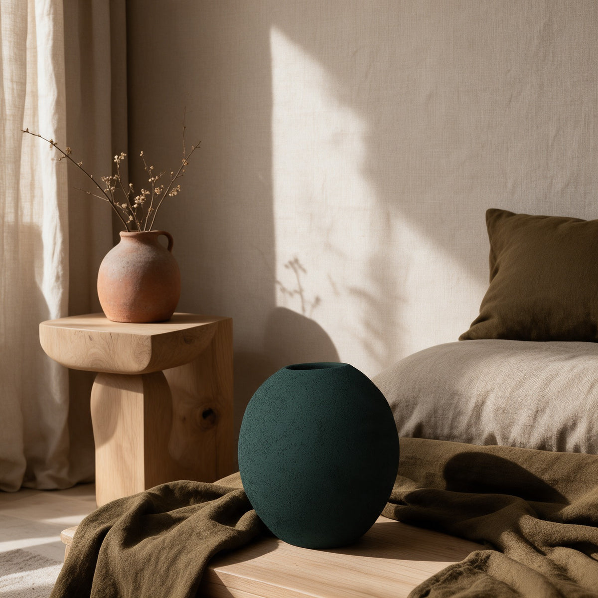 Terra Orb Ceramic Vase Duo